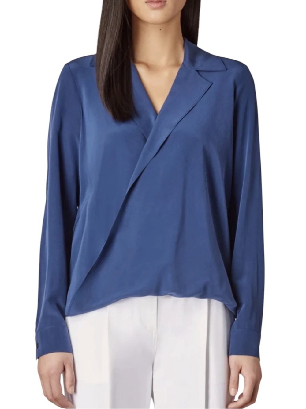 Judith & Charles Gehry silk v-neck hi-Lo hem wrap top size 6 excellent condition
